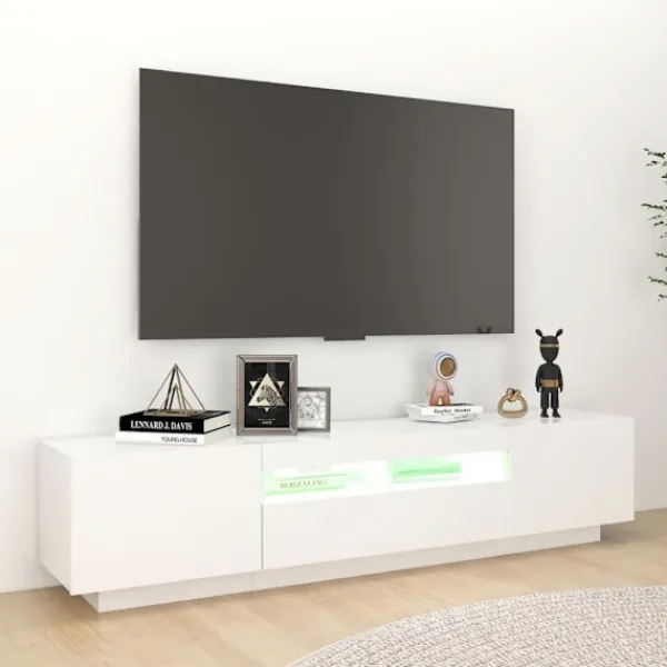 vidaXL Tv-Bänkar>TV-bänk med LED-belysning 180x35x40 cm