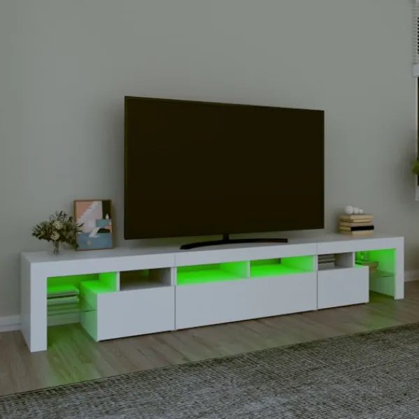 vidaXL Tv-Bänkar>Tv-bänk med LED-belysning 230x36,5x40 cm