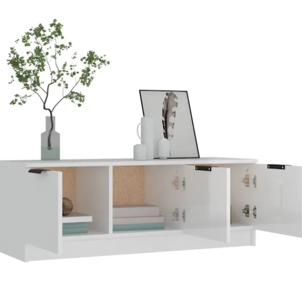 vidaXL Tv-Bänkar>Tv-bänk högglans 102x35x36,5 cm konstruerat trä