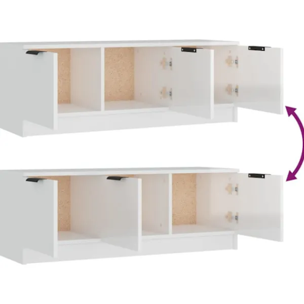 vidaXL Tv-Bänkar>Tv-bänk högglans 102x35x36,5 cm konstruerat trä
