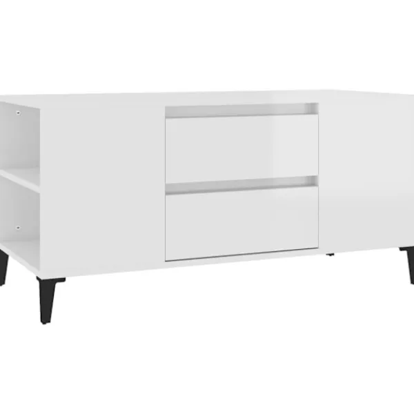 vidaXL Tv-Bänkar>Tv-bänk högglans 102x44,5x50 cm konstruerat trä