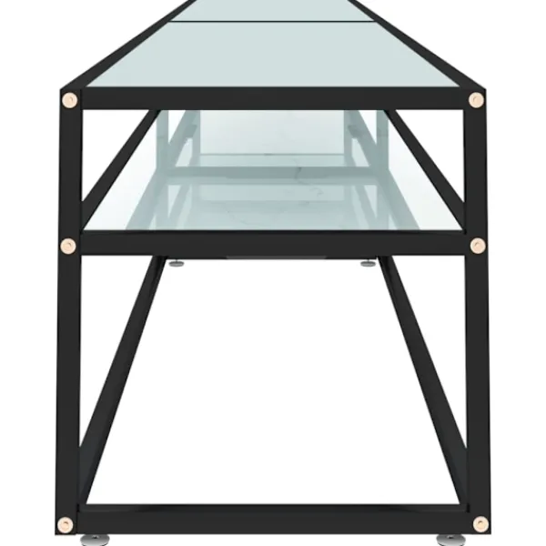 vidaXL Tv-Bänkar>Tv-bänk marmor 220x40x40,5 cm härdat glas
