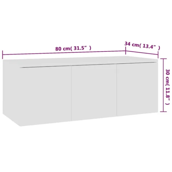 vidaXL Tv-Bänkar>Tv-bänk 80x34x30 cm konstruerat trä