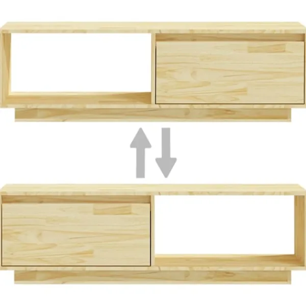 vidaXL Tv-Bänkar>Tv-bänk 110x30x33,5 cm massiv furu