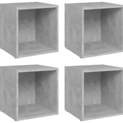 vidaXL Tv-Bänkar>Tv-bänkar 4 st betong 37x35x37 cm konstruerat trä