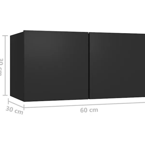 vidaXL Tv-Bänkar>TV-skåp 7 delar spånskiva