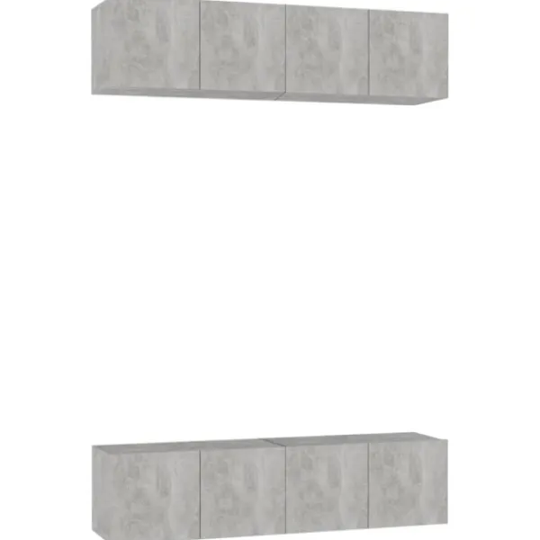 vidaXL Tv-Bänkar>TV-skåp 4 st betong 60x30x30 cm spånskiva