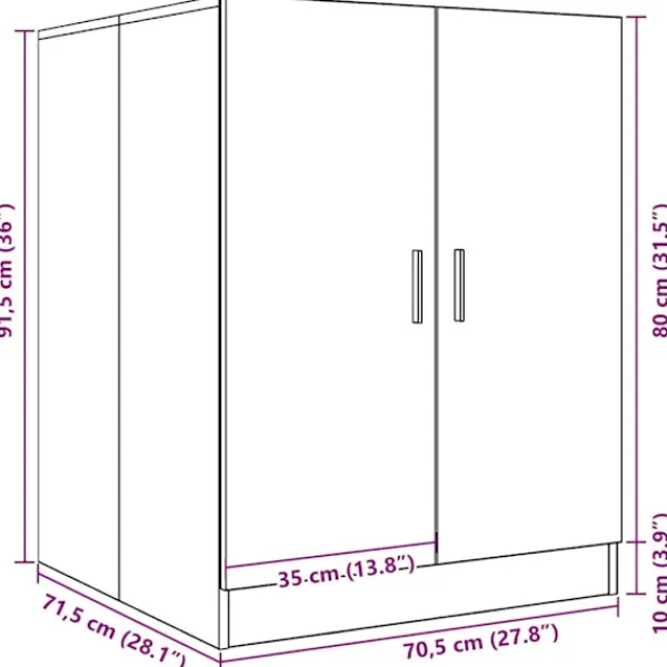 vidaXL Skåp>Tvättmaskinsskåp 71x71,5x91,5cm