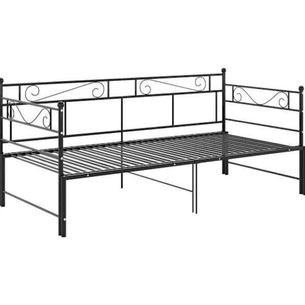 vidaXL Soffor>Utdragbar sängram bäddsoffa metall 90x200 cm