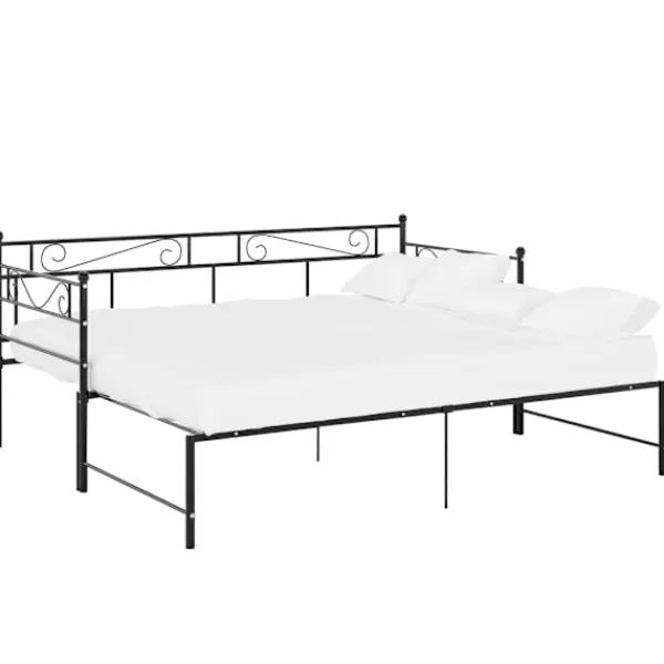 vidaXL Soffor>Utdragbar sängram bäddsoffa metall 90x200 cm