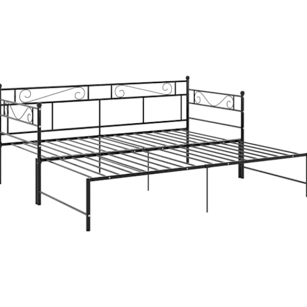 vidaXL Soffor>Utdragbar sängram bäddsoffa metall 90x200 cm