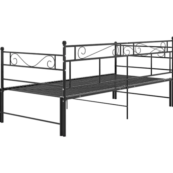 vidaXL Soffor>Utdragbar sängram bäddsoffa metall 90x200 cm