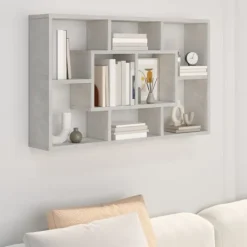 vidaXL Hyllor>Vägghylla betong 85x16x52,5 cm konstruerat trä