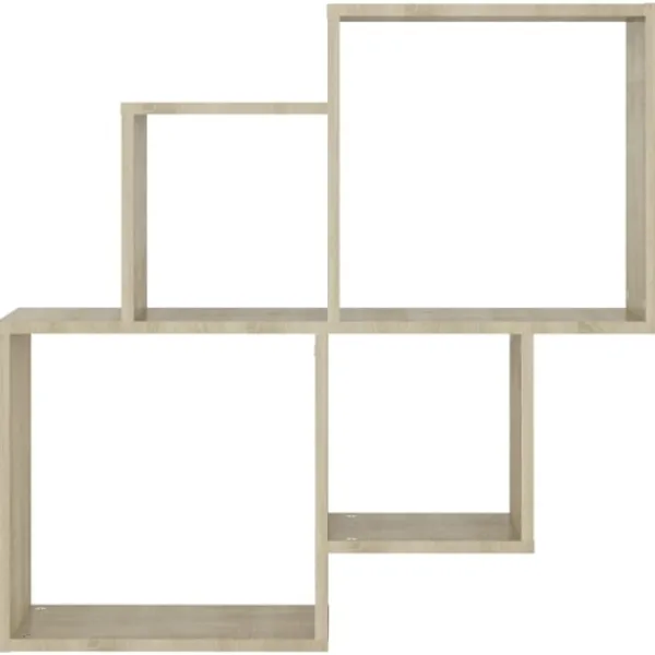 vidaXL Hyllor>Vägghylla kubformad sonoma-ek 80x15x78,5 cm konstruerat Brun