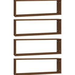 vidaXL Hyllor>Vägghyllor 4 st ek 80x15x26,5 cm konstruerat trä