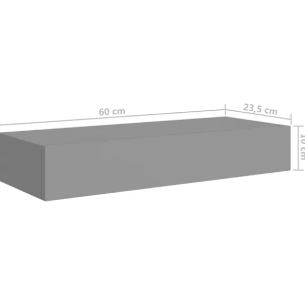 vidaXL Hyllor>Väggmonterad låda 60x23,5x10 cm MDF