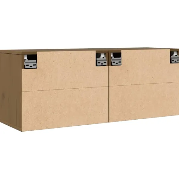 vidaXL Tv-Bänkar>Väggskåp 2 st honungs 45x30x35 cm massiv furu
