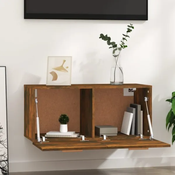vidaXL Skåp>Väggskåp rökfärgad ek 80x35x36,5 cm konstruerat trä Brun