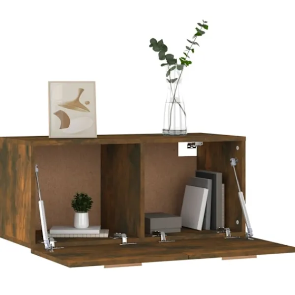 vidaXL Skåp>Väggskåp rökfärgad ek 80x35x36,5 cm konstruerat trä Brun