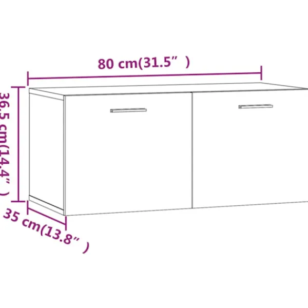 vidaXL Skåp>Väggskåp rökfärgad ek 80x35x36,5 cm konstruerat trä Brun
