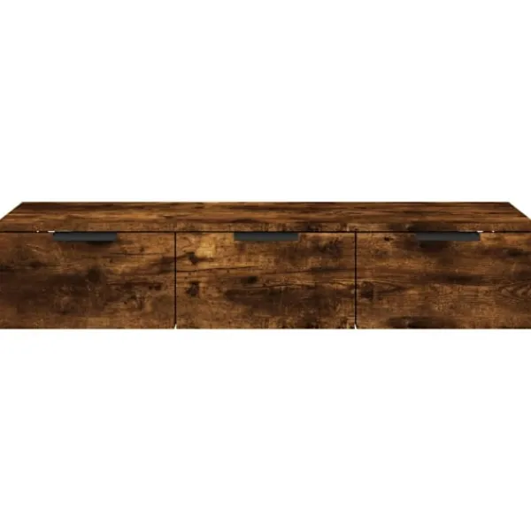 vidaXL Tv-Bänkar>Väggskåp rökfärgad ek 102x30x20 cm konstruerat trä