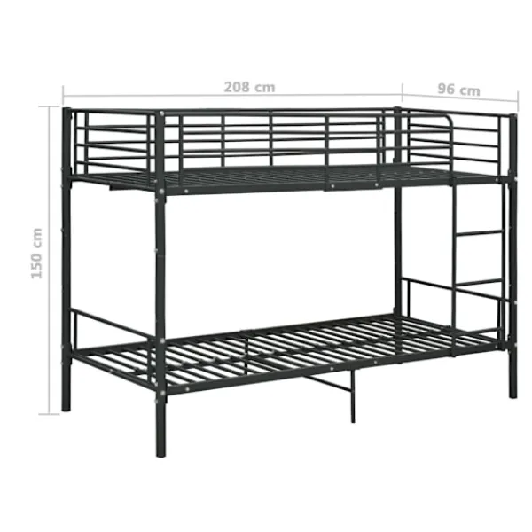 vidaXL Sängar>Våningssäng metall 90x200 cm