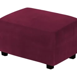 Sittpuffar>(Vinröd) Stretch Ottoman Covers Velvet Ottoman Cover Rektangel F