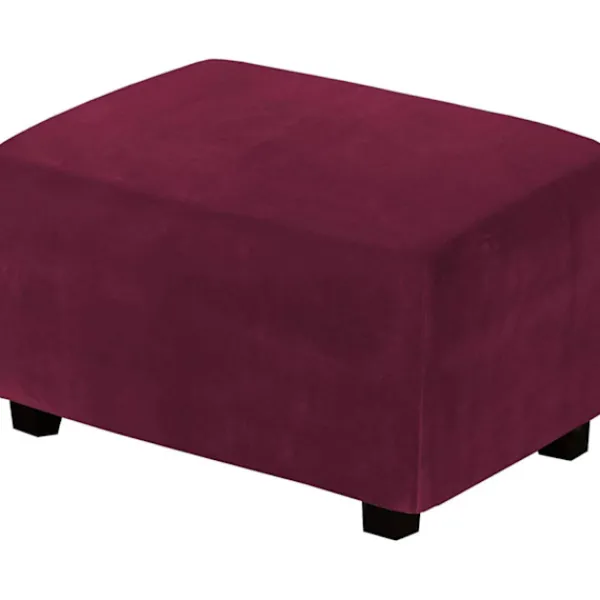 Sittpuffar>(Vinröd) Stretch Ottoman Covers Velvet Ottoman Cover Rektangel F