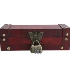 Kistor & Koffertar>Vintage Förvaringslåda Antik Stil Smycken Ornament Organizer Retro Skattkista6702‑DH Röd Viklås