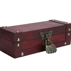 Kistor & Koffertar>Vintage Förvaringslåda Antik Stil Smycken Ornament Organizer Retro Skattkista6702‑DH Röd Viklås