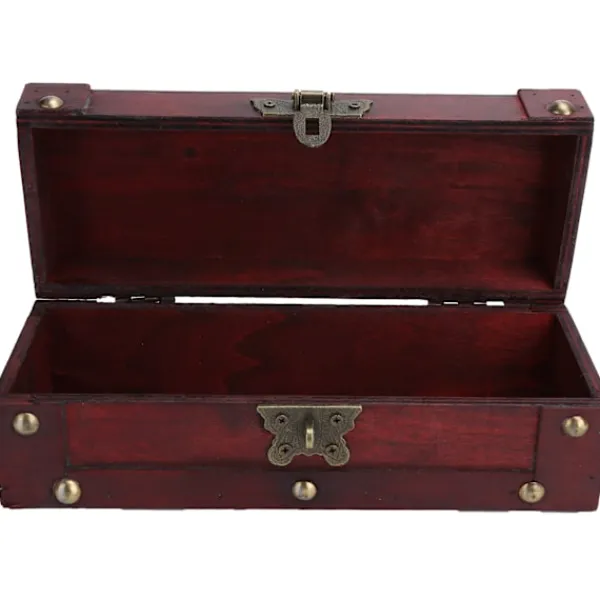 Kistor & Koffertar>Vintage Förvaringslåda Antik Stil Smycken Ornament Organizer Retro Skattkista6702‑DH Röd Viklås