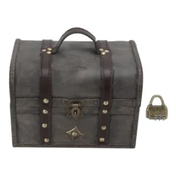 Kistor & Koffertar>Vintage Träförvaringslåda Retro Stil Gammal Grå Träförvaringslåda med Lösenordslås för Skrivbordsdekoration