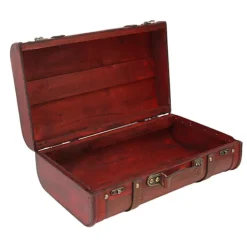 Kistor & Koffertar>Vintage Trälåda Present Konstläder Dekorativ Resväska Hemmakontor Skattförvaringslåda