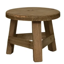 LBSS Pallar>Växtställ i trä Planthållare Pall Multifunktionell Display Heminredning för blomkruka Rund 17,8*17,8*15cm