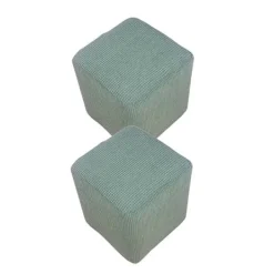 Sittpuffar>2x fotpall Rektangulär Ottoman Utökbar Pallskydd Fotpallsöverdrag Grön