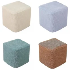 Sittpuffar>4x Fyrkantig Ottoman Överdrag Polyester Fotpall Möbelöverdrag För Hund Katt Husdjur