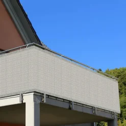 Balkongmöbler>75X600cm Balkong Sekretess Sichtschutz Balkong Sichtschutz HDPE Sekretess Sichtschutz Balkong Sichtschutz med Öglor och Snören, Grå