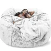 NICEGOU Sittsäckar>(150x75cm-Khaki) Lazy Soffa Sittsäck Konstgjord Päls Sittsäck (endast sittsäckar)
