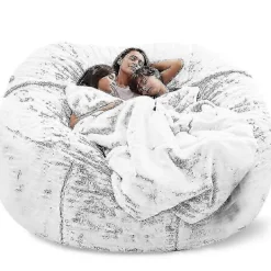 GIFT OF G Sittsäckar>(150x75cm-röd) Lazy Soffa Sittsäck Konstgjord Päls Sittsäck (endast sittsäckar)