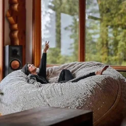 NICEGOU Sittsäckar>(180x90cm-snö ljusgrå) Lazy Soffa Sittsäck Konstgjord Päls Sittsäck (endast sittsäckar)