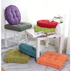 Sittpuffar>XJ-2 golvkuddar, fyrkantig och rund meditationskudde, sittdyna i manchestertyg, dekorativ stolskudde (15,8×15,8 tum ×40 cm, kaffe, rund)_yux