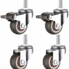 Stolar>XVX Set med 4 små möbelhjul - 25 mm - Mjukt gummi TPE - M6 x 15 mm - Gänga (2 delar med broms) (25 mm)