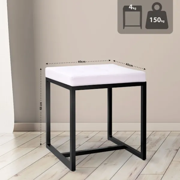 BellaFurn Pallar>Zitpoef - Stool - Hög belastningskapacitet, industriell design | Färg: Vit | Material: Artificiellt läder